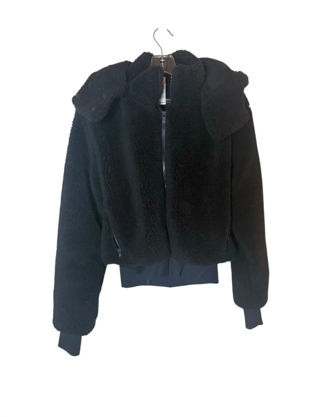 ALO Foxy Sherpa Zip-Up Jacket - Black Small